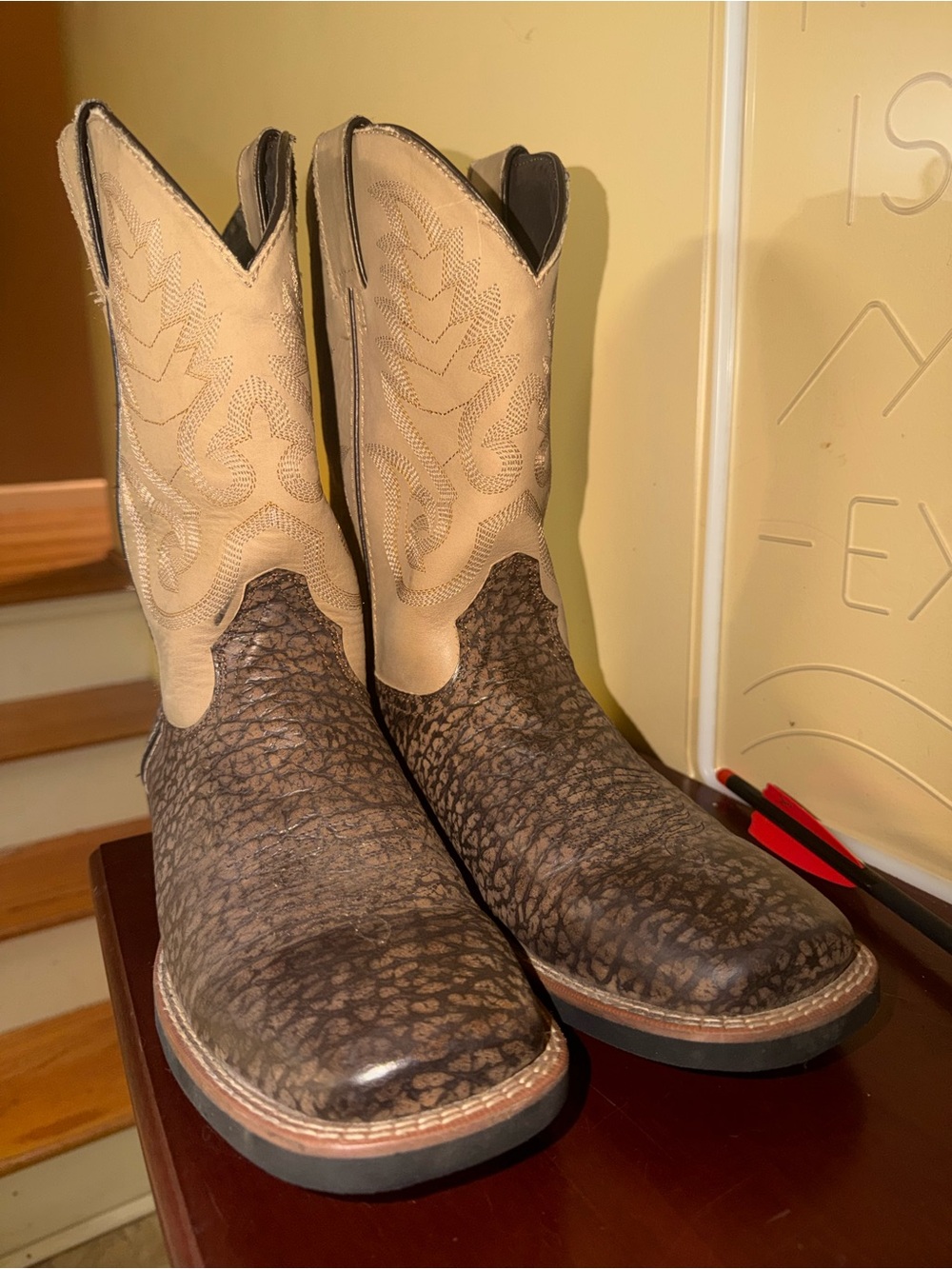 Men's Two-Tone Brown & Tan Western Cowboy Boots